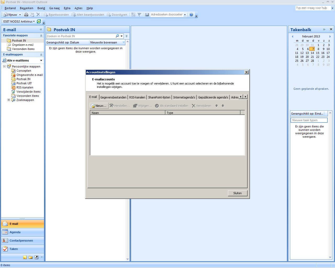 E-mail Outlook 2007 instellen screenshot 6
