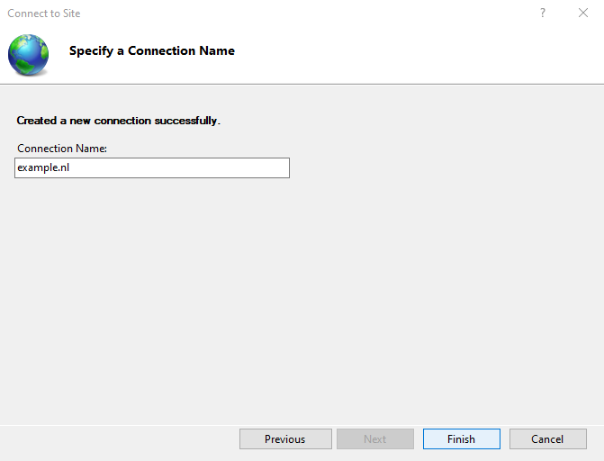 IIS Manager 6 connection name