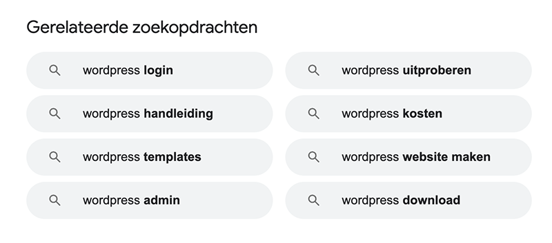 10 handigheidjes om slimmer te zoeken in Google 2 Google gerelateerde zoekopdrachten