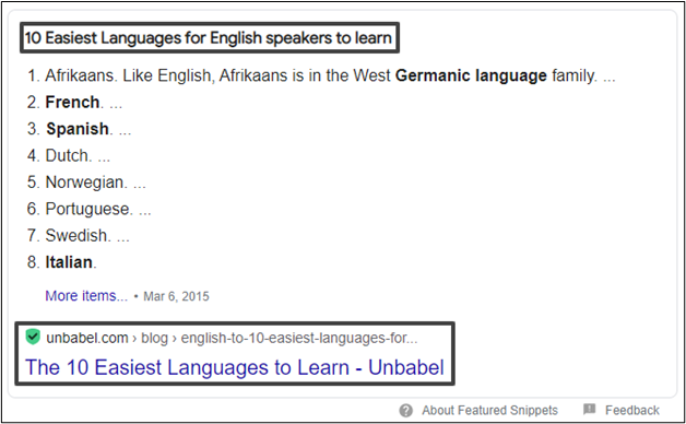 Featured snippet: Jouw pagina bovenaan geranked? Volg deze 7 tips! 1 featured snippet in beeld