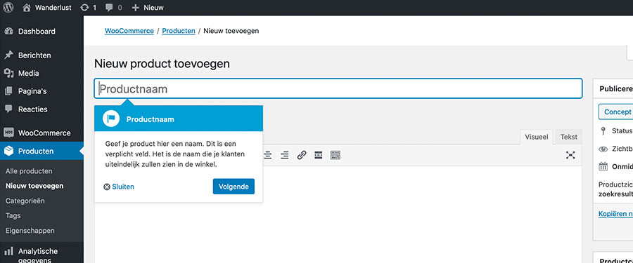 Woocommerce: Zelf een webshop maken met WordPress 3 nieuw product toevoegen