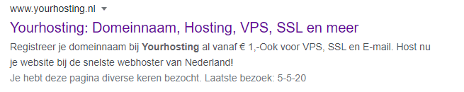 Webshop maken 6 Organisch resultaat