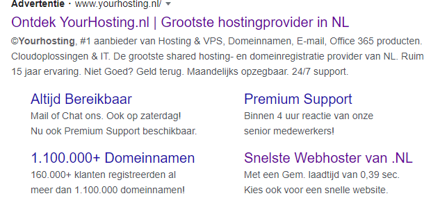 Webshop maken 4 Voorbeeld van een SEA-resultaat in Google