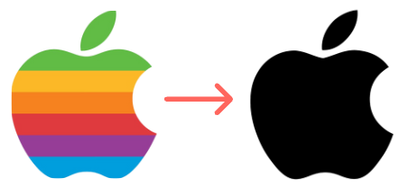Van verouderd naar verfrissend: waarom je website rebranden? 1 apple oud nieuw logo e1685459621305