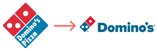 Van verouderd naar verfrissend: waarom je website rebranden? 2 rebranding dominos logo e1685454191487