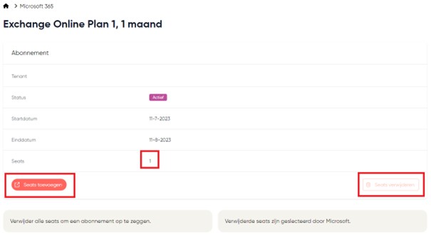 Pas het aantal "seats" aan in je klantomgeving om een extra licentie bij te bestellen.