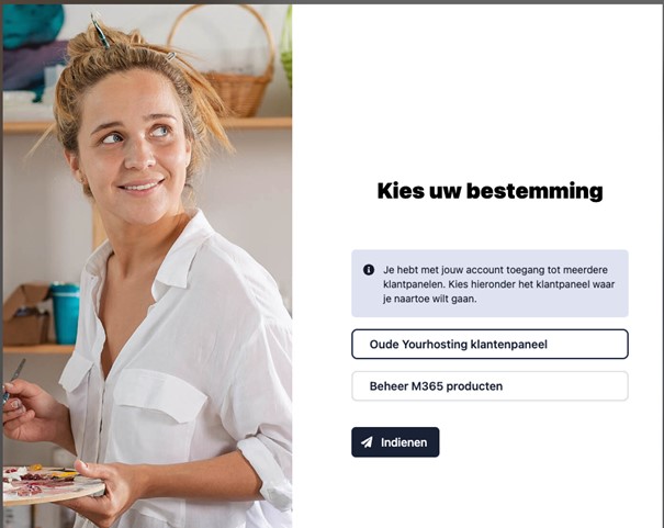 Klik bij de 'bestemming' op de knop 'Beheer M365 producten'.