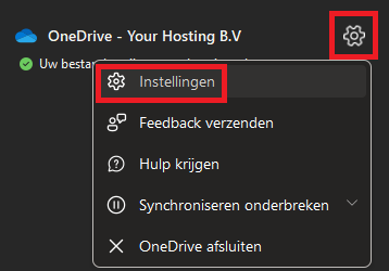 Klik vervolgens op 'Instellingen'. In het nieuwe scherm kun je accounts toevoegen.