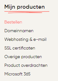 Via Mijn Yourhosting voeg je SSL toe aan je bestelling onder 'Bestellen'.