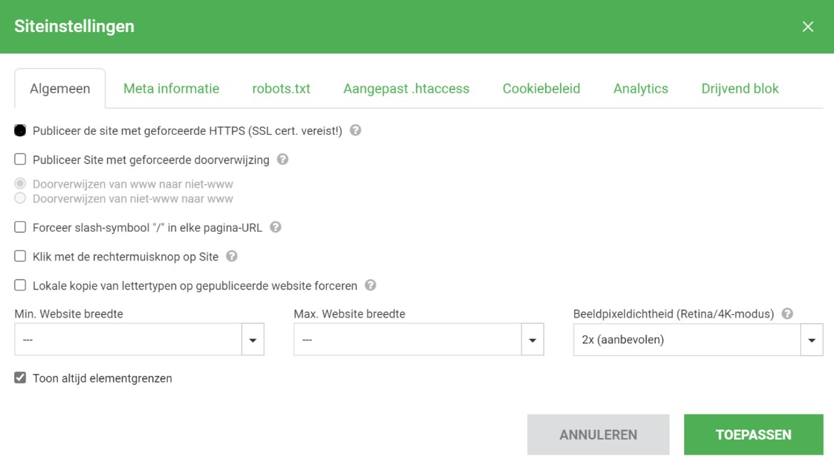 SSL inschakelen in Site.Pro