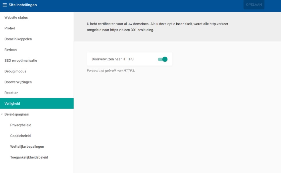 SSL inschakelen in YourWebsite