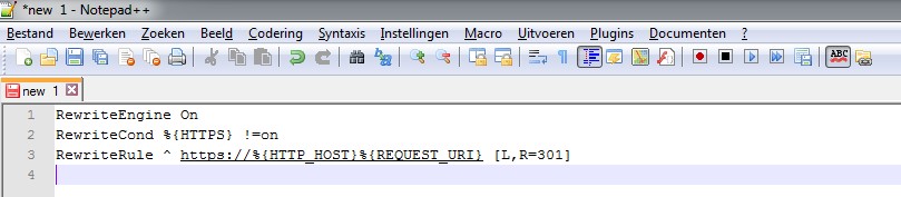 SSL inschakelen via .htaccess-bestand