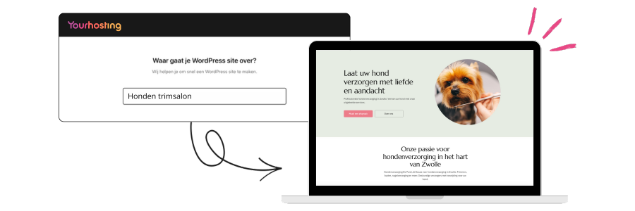 WordPress Smart Start: Gratis AI websitebouwer 1 wp smart start voorbeeld hogere kwaliteit