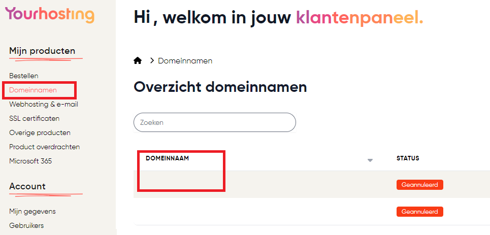 Domein verhuizen - Mijn omgeving